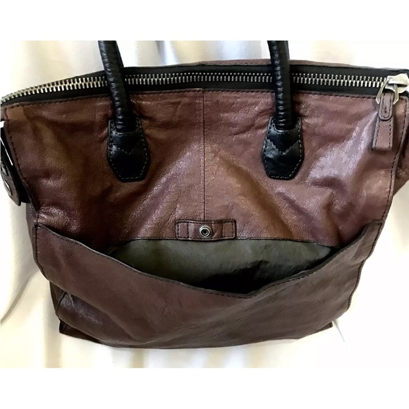 A.toy Geordon Handbag Italian lambskin Leather Tote & Pouch Brown Discontinued - Picture 6 of 15
